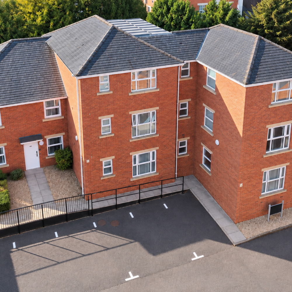 Aerial view of block